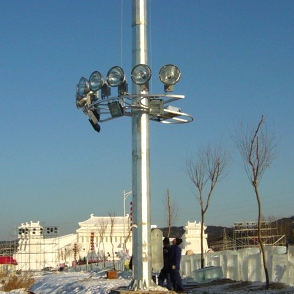 20m/25m/30m/35m/40m por imersão a quente de aço galvanizado mastro elevado pólo luz de rua de iluminação