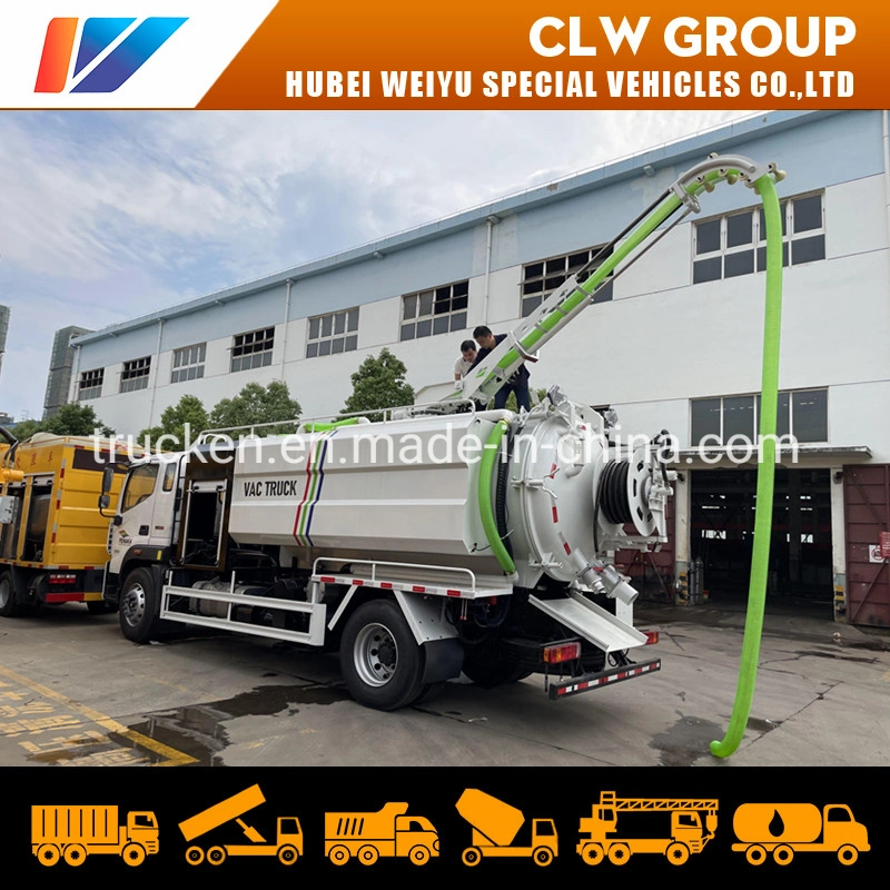 Foton/HOWO/JAC 4X2 12 Tons Vacuum Sewage/Sludge Cleaning Suction Truck