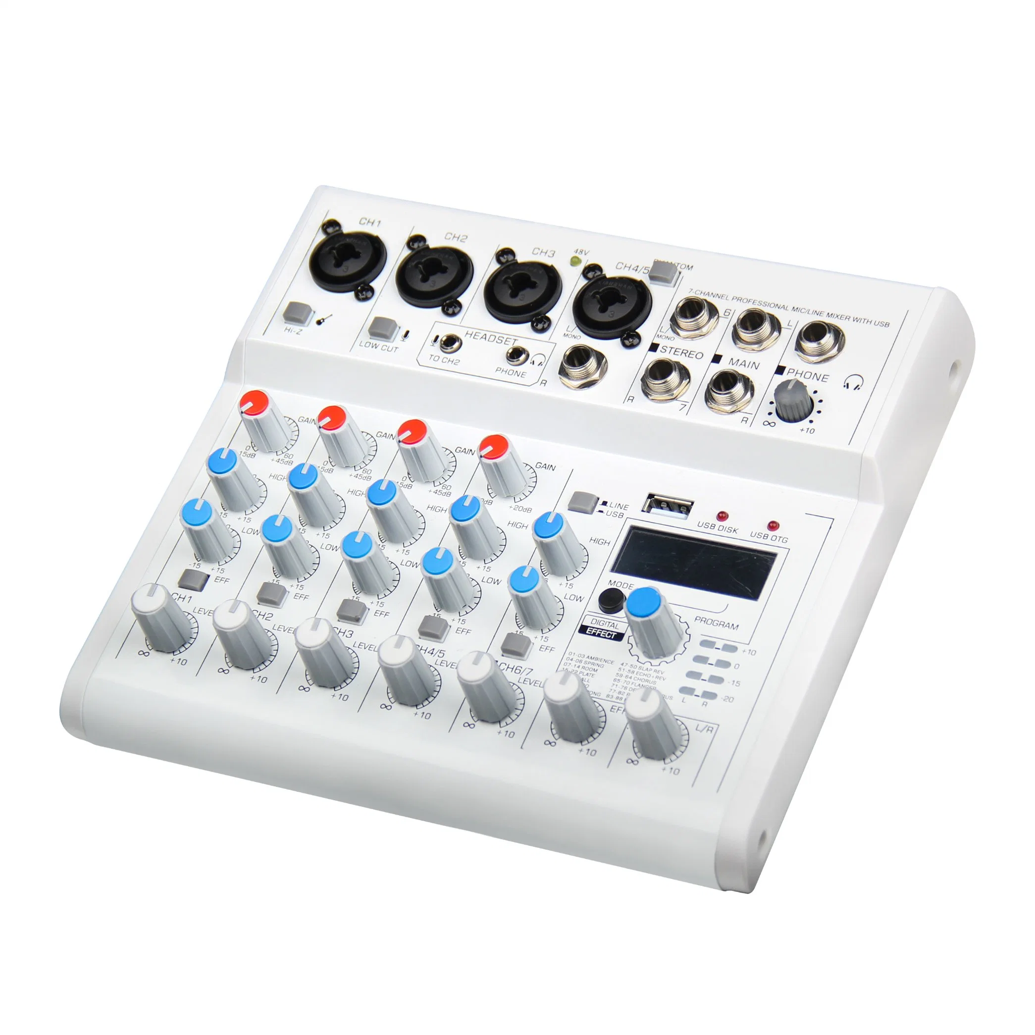 192K 88DSP Audio Mixer, Mini Mixer. Sound Card with Bluetooth, USB MP3