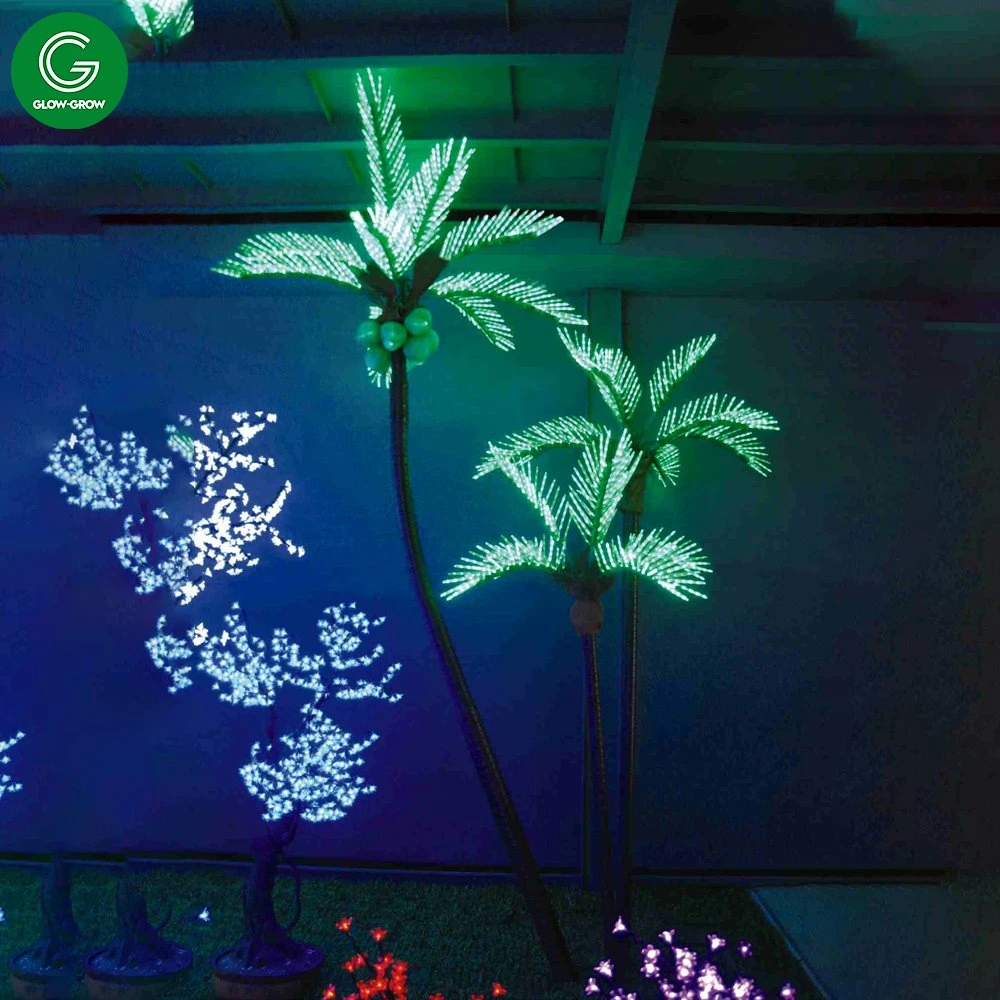 3m Green Artificial LED Lighting Fiber Tree for Outdoor Holiday Event Street Commercial Landscape Hotel Shopping Mall Decoration