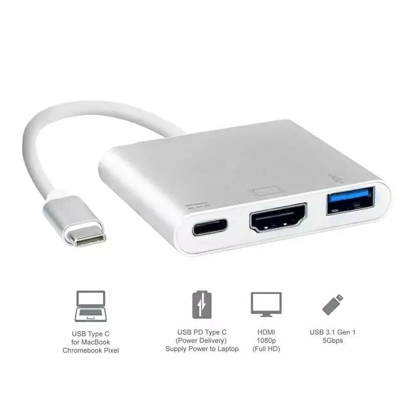 2022 Original USB-C to VGA Multiport Adapter USB 3.1 Type C to Multiport Adapter Cable