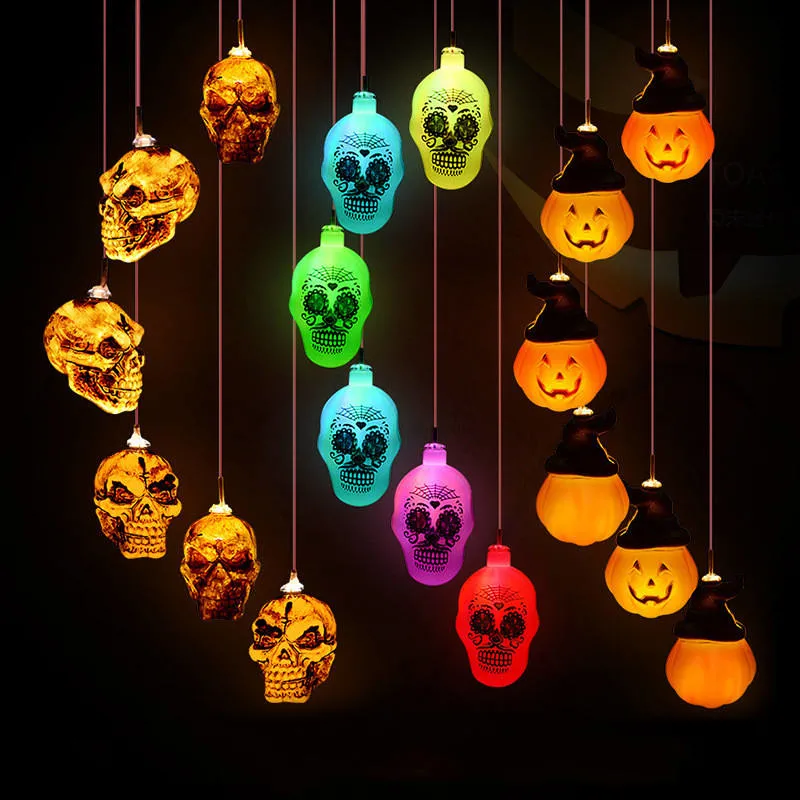 Decorative Halloween Party Pumpkin Lantern LED Solar Color Changing Wind Chime Lamp Garden Lights Solar Wind Chime Night Light