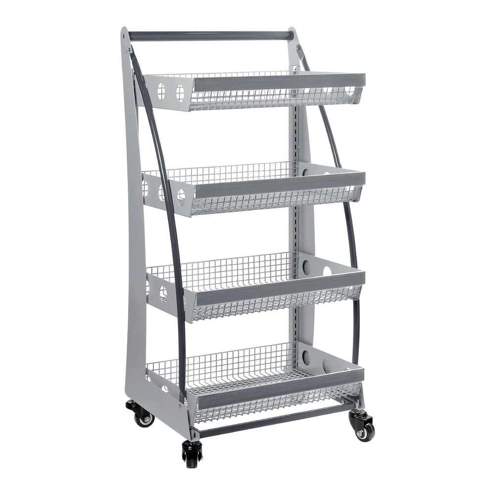 Boden Typ Bewegliches Multi-Layer-Drahtkorb Ständer Display Rack