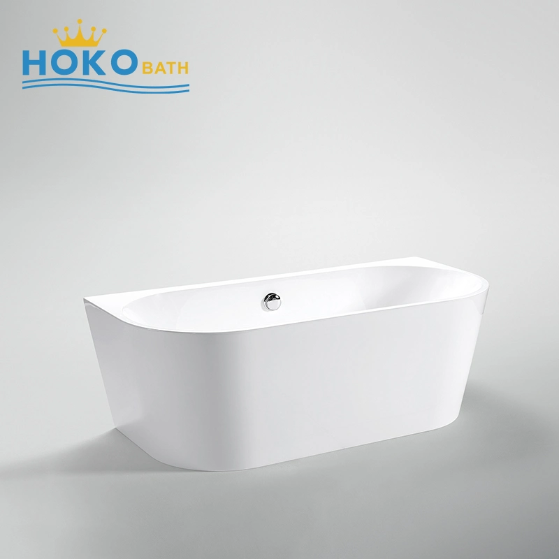 Acrylic White Bath Back to Wall Free Standing Bath