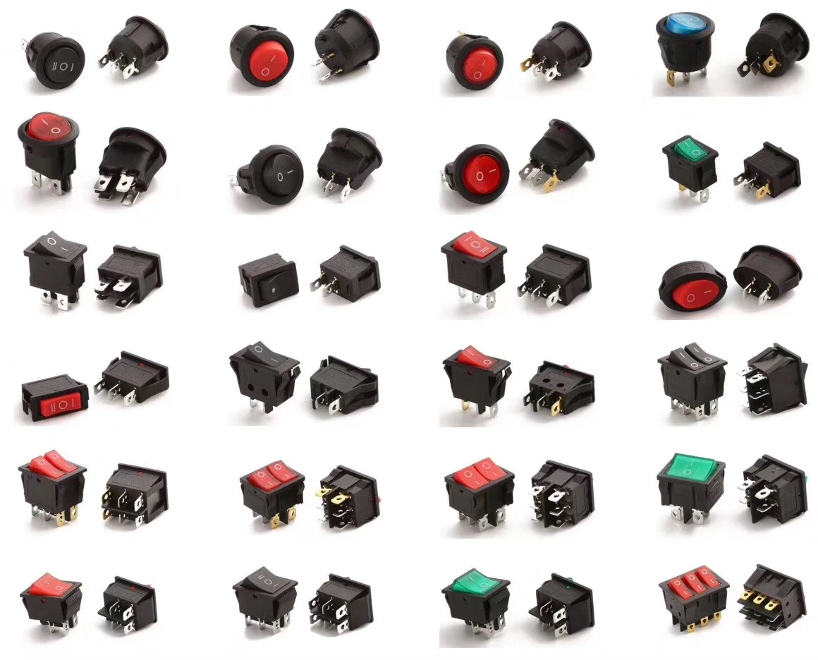 Good Quality Kcd1-104L Four-Leg Two-Speed All-Black Bent Feet Rocker Switch