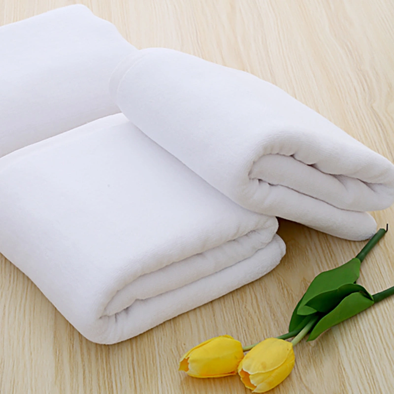 Adult White Towel Cotton Increased Thickening Strong Water Absorption Bibulous Soft Hotel Bath Towel Beauty Salon Towel