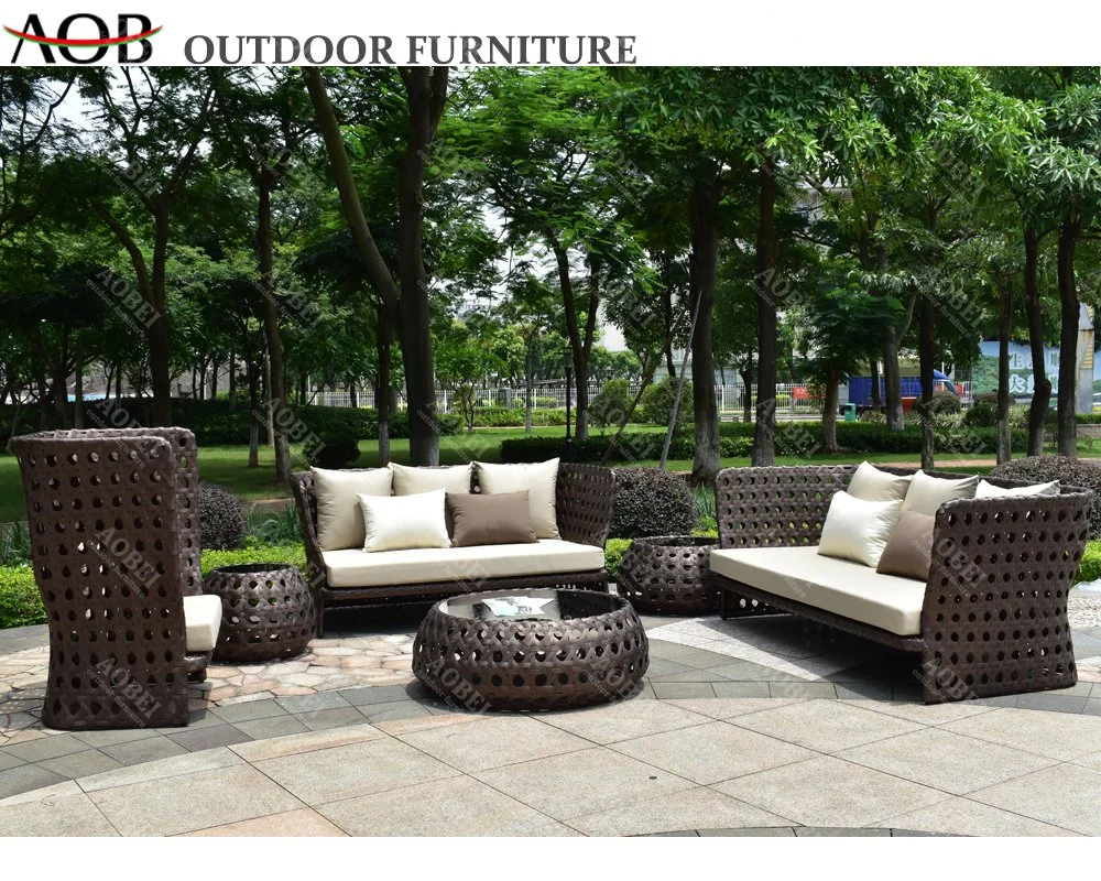 Outdoor Modern Garden Patio Home Hotel Villa Rattan Wicker Freizeit Lounge-Sofa-Set Mit Möbeln