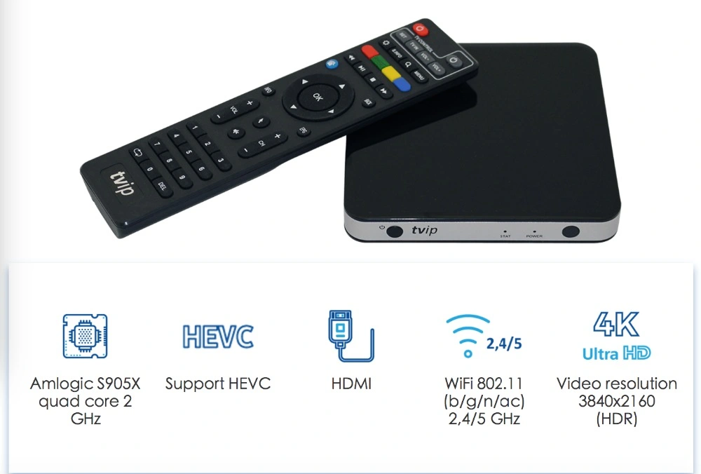 Best Stable Original Tvip605 Smart TV Box 1GB 8g S905X Support IPTV Box Tvip 605 Linux OS TV Box Set Top Box 2.4G/5g WiFi 4K Media TV Box IPTV STB