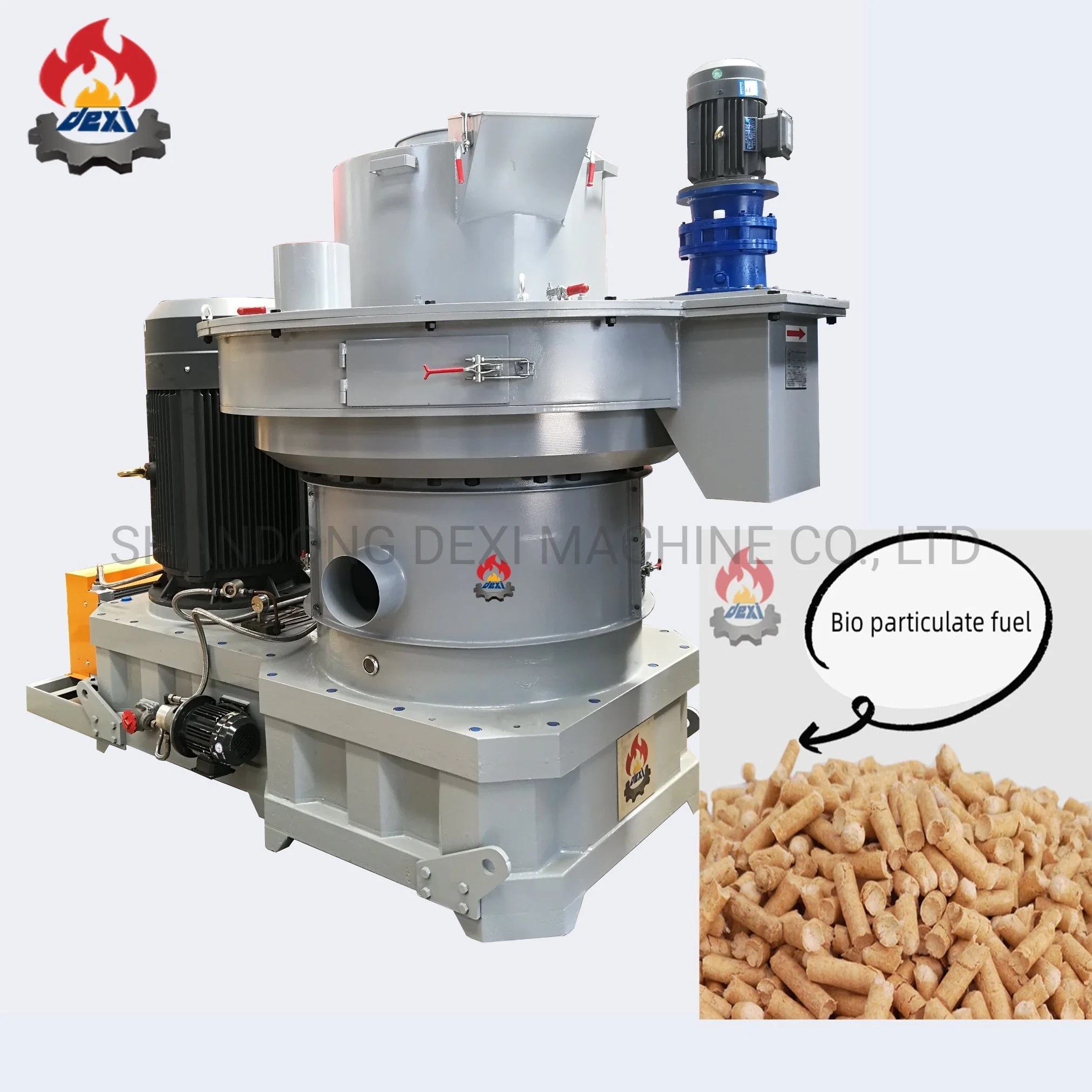 Die de anel vertical Industrial Engenharia de grande escala combustível de biomassa duro Arroz de serradura de madeira amendoim coco bagasse palha feno completo melhor Extruder de pellets para Venda