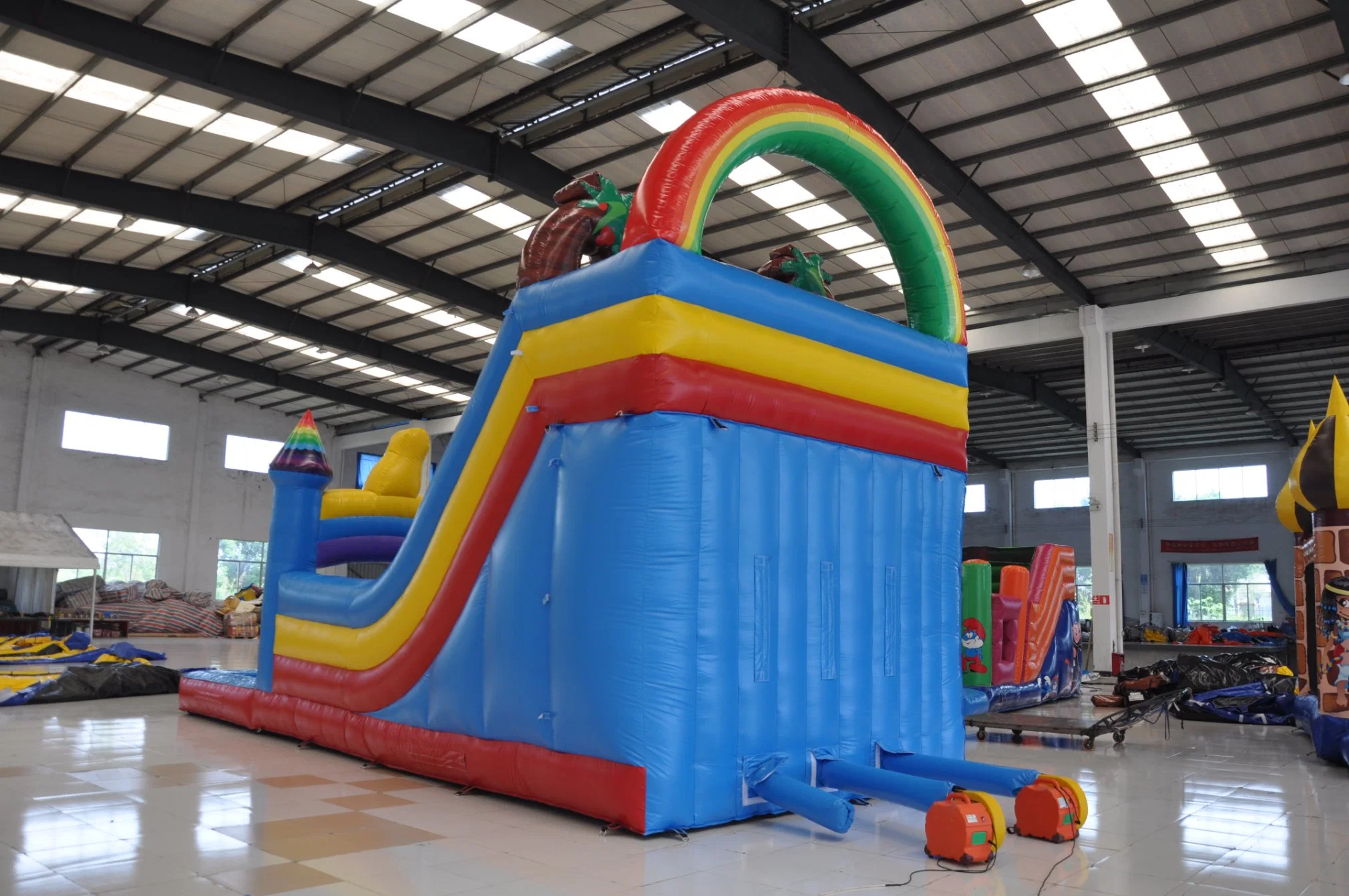 Water Park Games Rainbow Inflatable Water Slide with Pool (AQ10133)