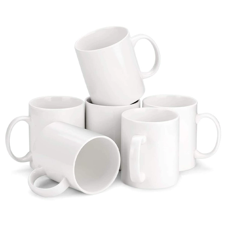 Factory Direct Sales Custom White Blank Sublimation Ceramic Porcelain Mug for Printing Cup