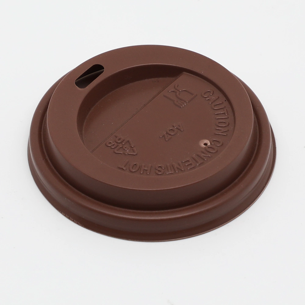 Custom Logo Printed PP PS Disposable Black Plastic Lids for Coffee Cups