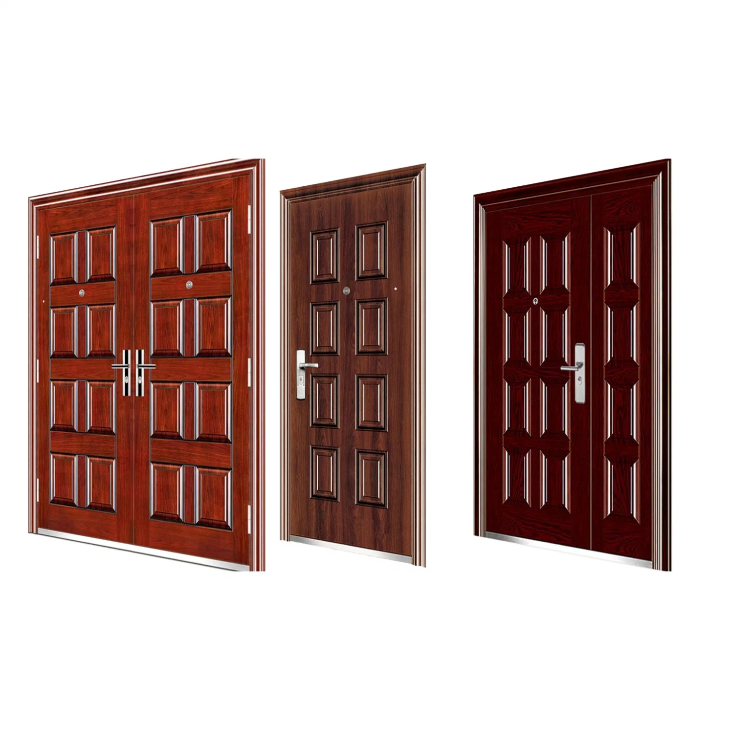 Exterior Interior Industrial Security Fire Proof PVC Melamine Flush Entrance Fire Emergency PVC Entry Exit Fire Prevent Fire Rated Solid Wood Door