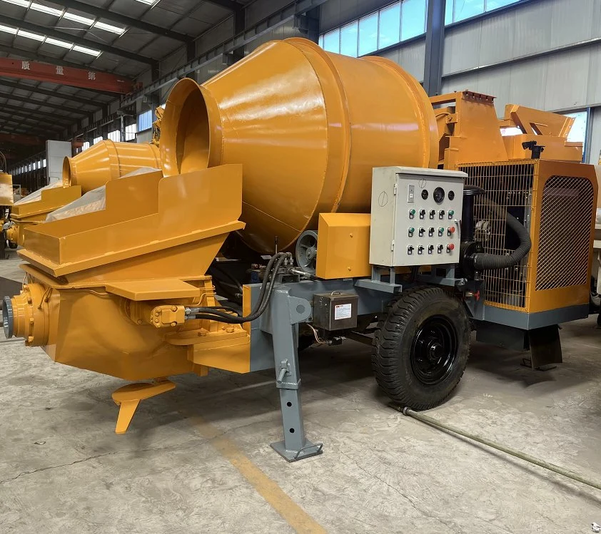 High Efficiency Mini Concrete Mixer and Pump Machine for Mixing and Pumping with Diesel Engine Driven