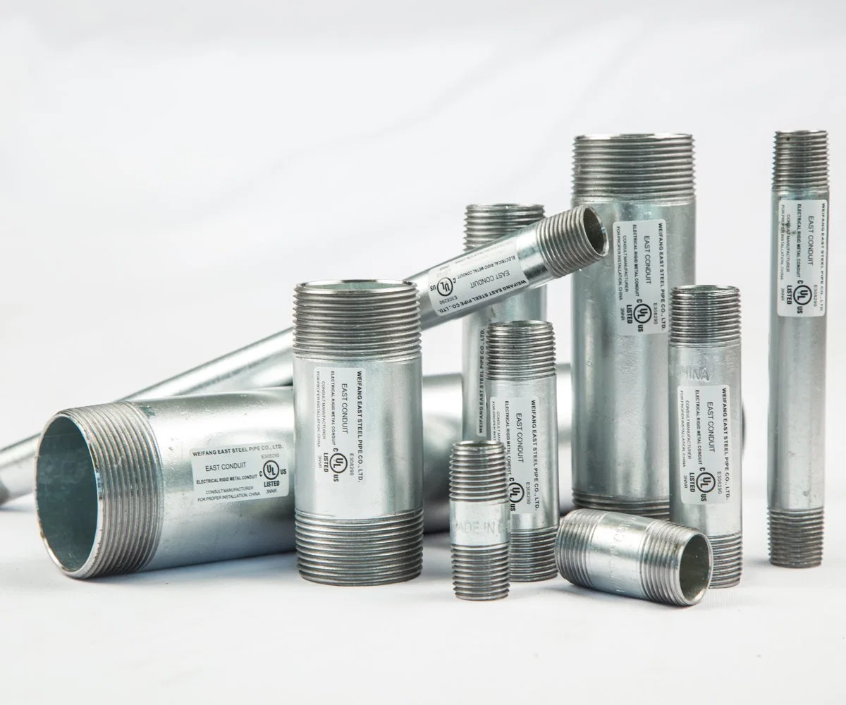 Galvanized Thread Nipples Metal Tube Fittings