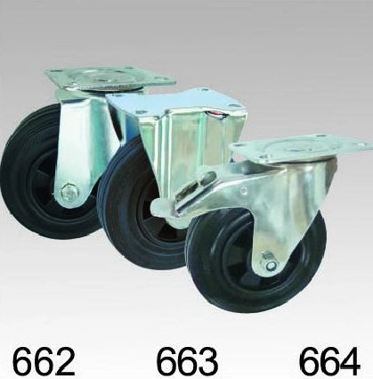 Black Nylon Small Wheel Swivel Plate Top Caster