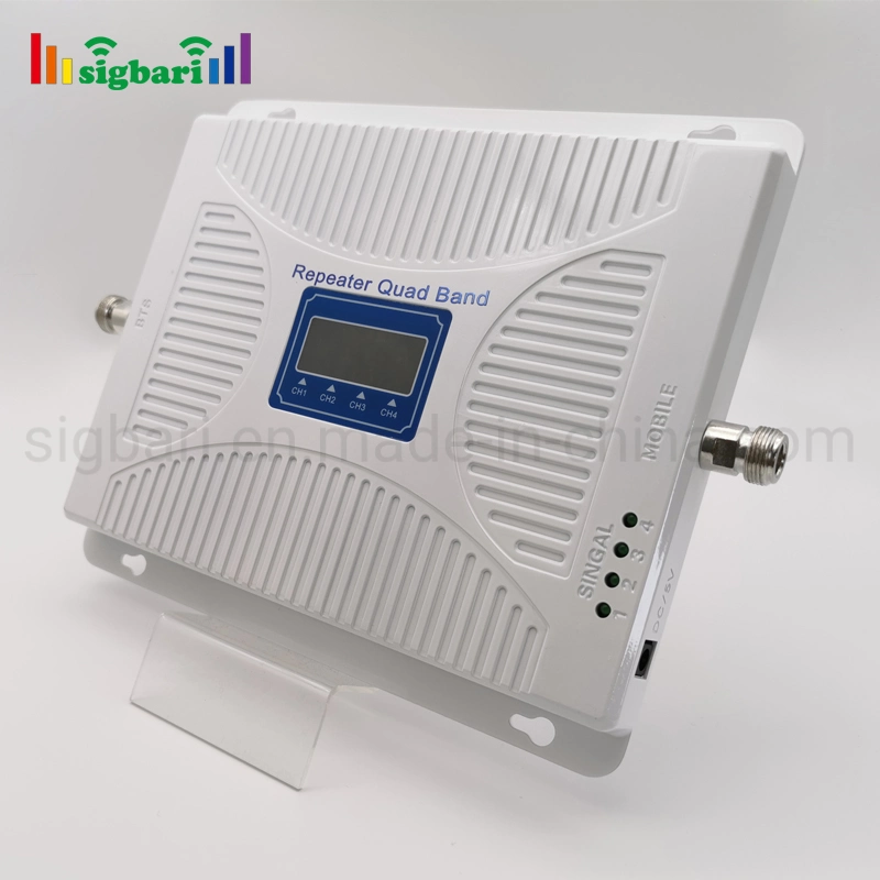 Sigbari Quad Band Repeater GSM Dcs UMTS Lte 2g 3G 4G Mobile Signal Booster Repeater 900 1800 2100 2600 MHz