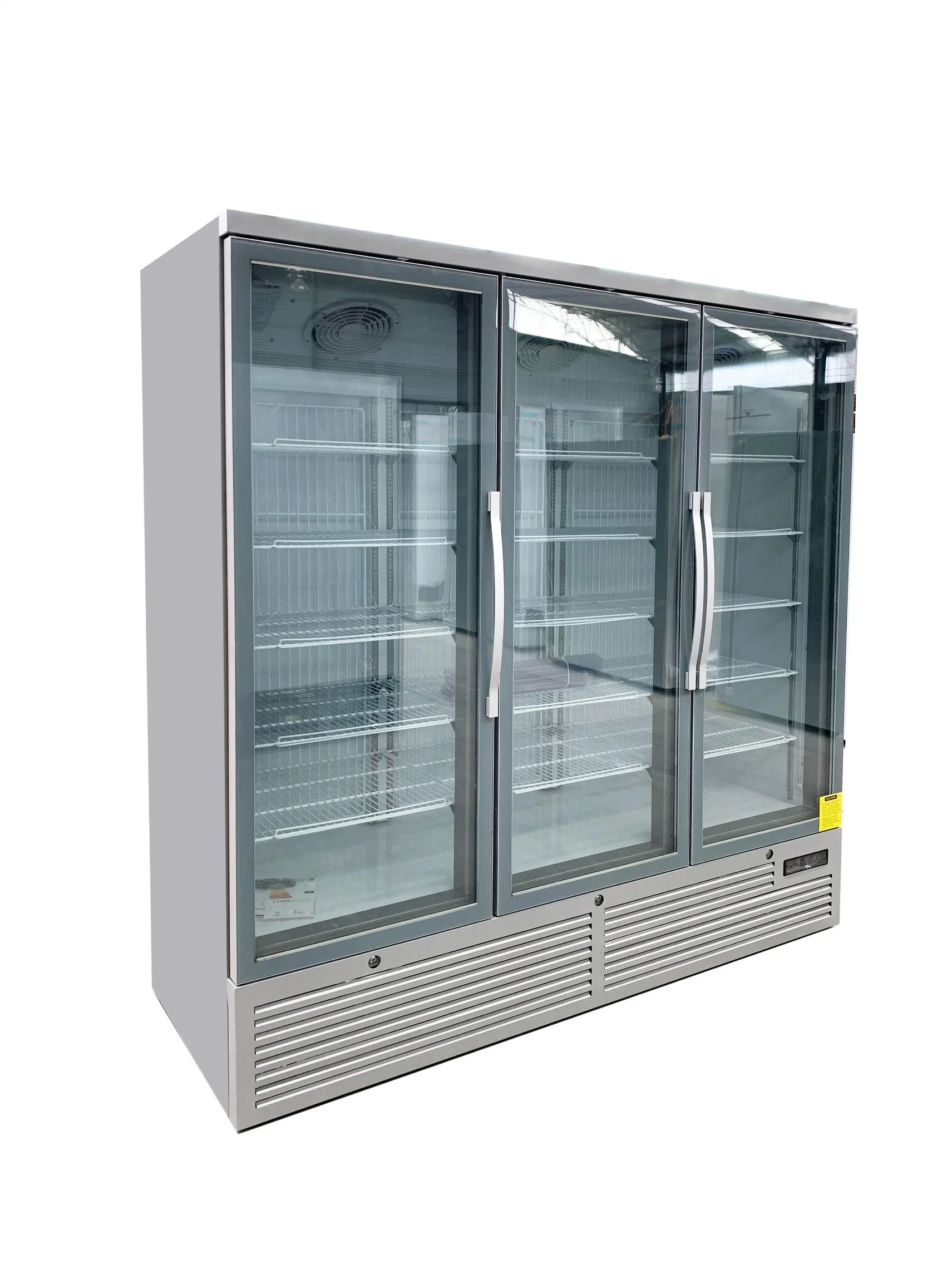 -18~-22°C Refroidisseur d'air pour boissons froides Auto-Rebond Quatre portes en verre Congélateur commercial vertical pour magasin de proximité