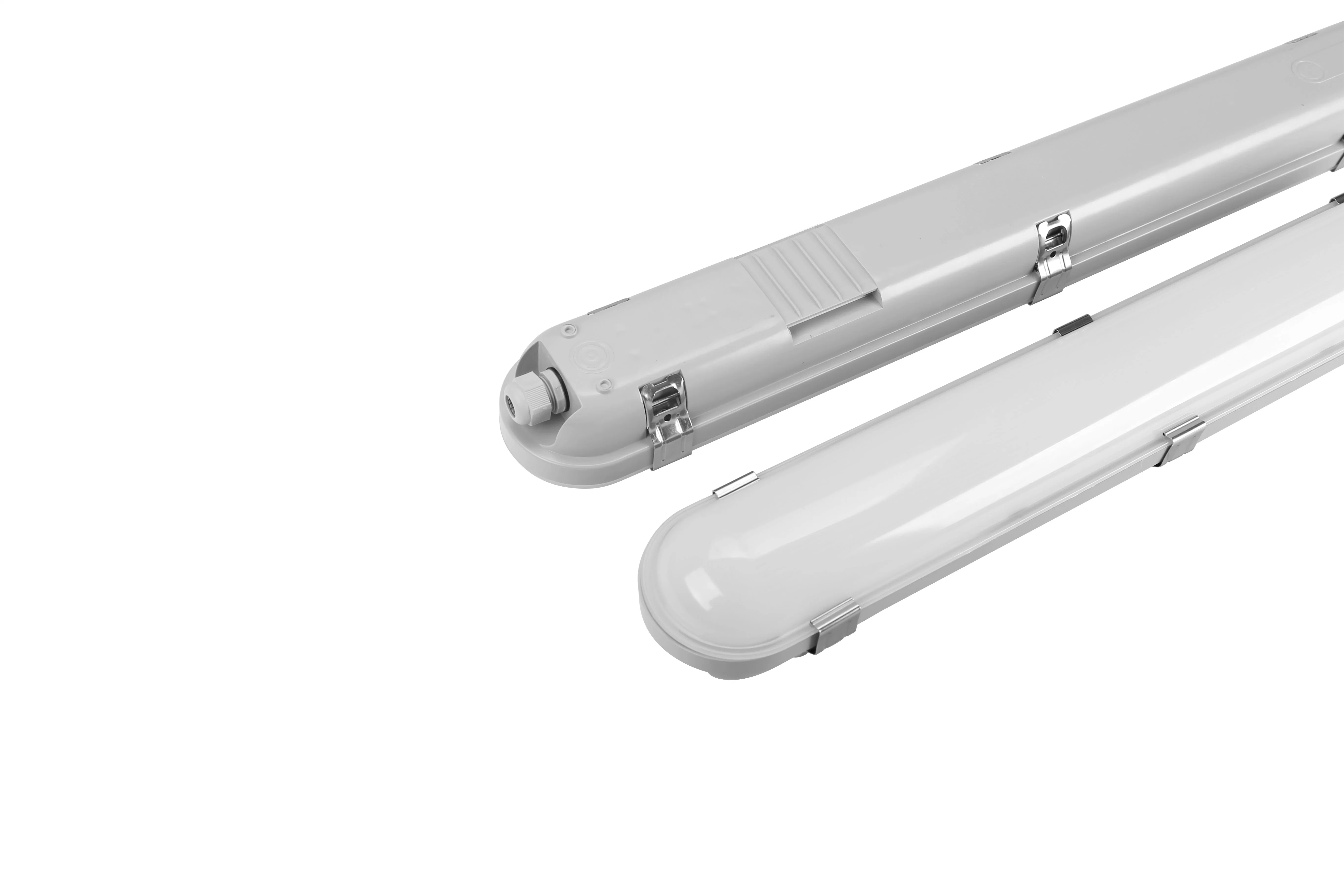 Luz à prova de água IP65, 4 pés/24 W, luminária LED à prova de água, pó Candeeiro de luz linear à prova de triníprova com lâmpada estanque Vapor, para exterior, húmido Luz de prova