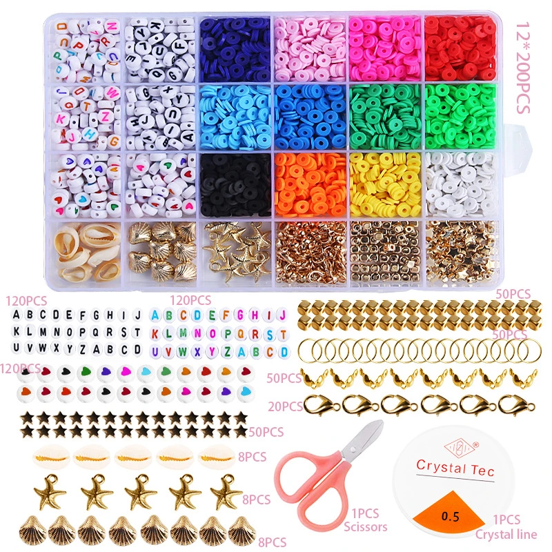 DIY Multicolor Clay Beads Kit for Bracelets Making Bohemian Wind Jewelry Bracelet Accessories Girl Gifts