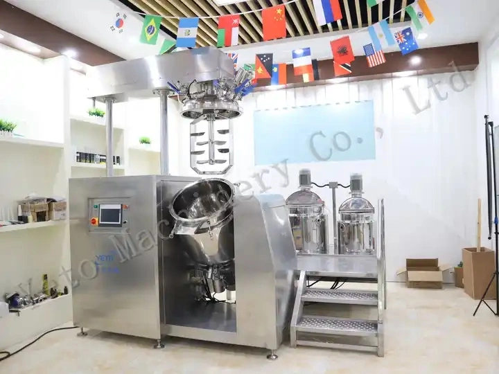 High quality/High cost performance  Hydraulic Lifting Vacuum Emulsifying Homogenizer Mixer Stirrer Reactor Cosmetic Manufacturing Equipment