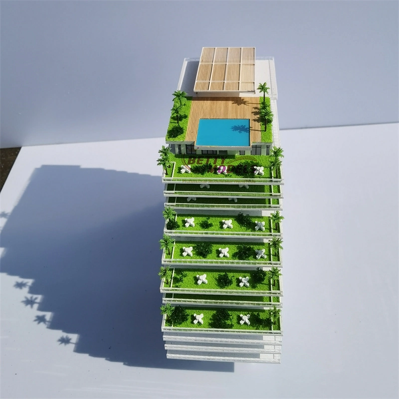 Color personalizado Resort Hotel escala Modelo haciendo edificio de apartamentos físico Modelo