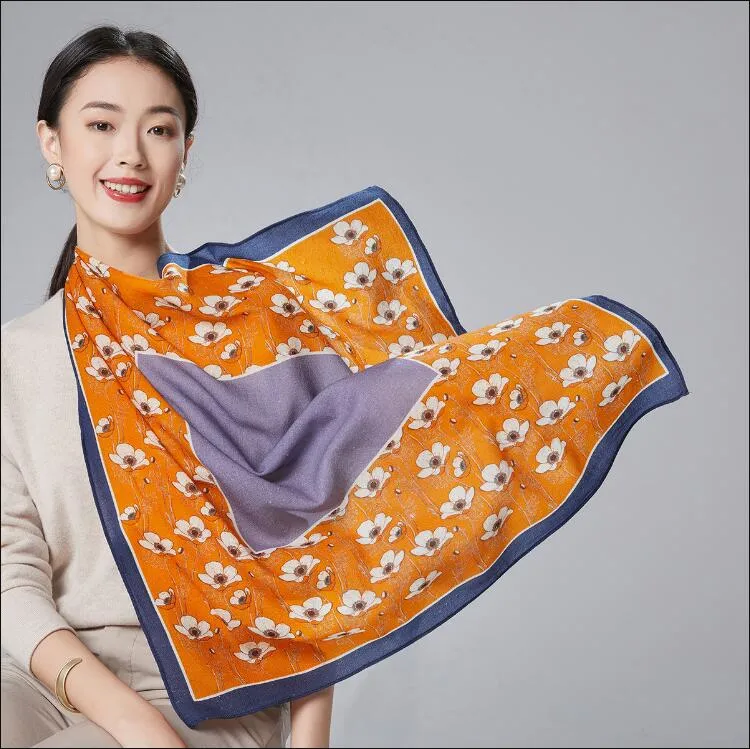 Digital Print 100% lã Scarf Fashion shawl