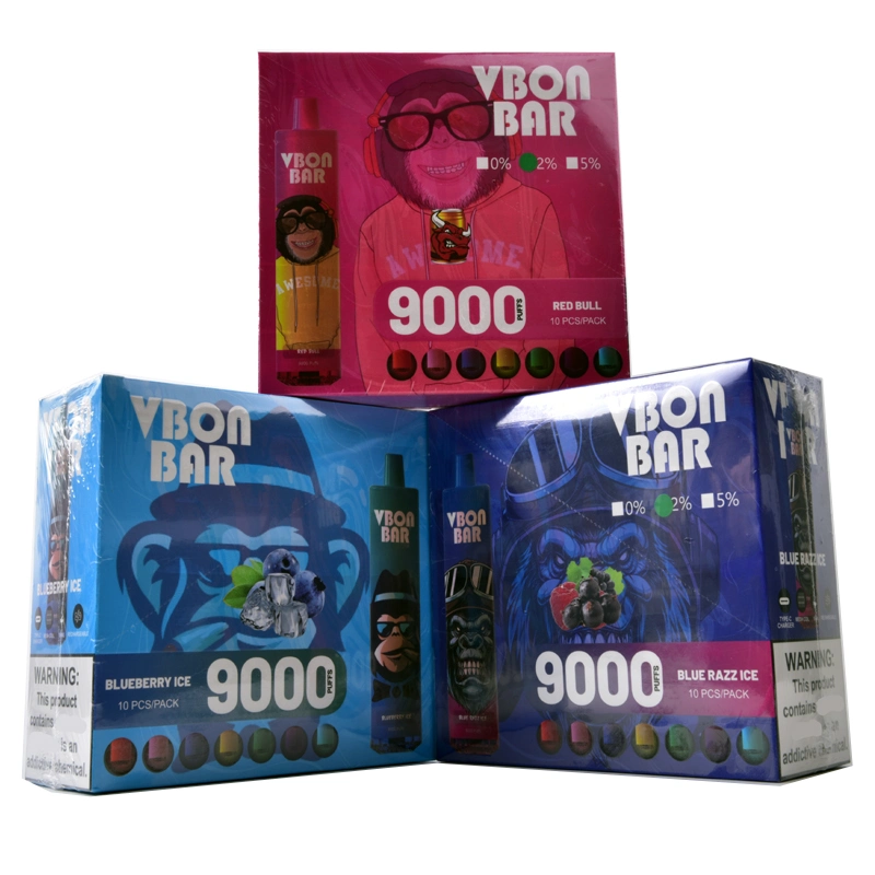 2023 Newest Vbon 18ml E-Liquid Rechargeable 9000 Puffs Vape Pen Disposable Vaporizer