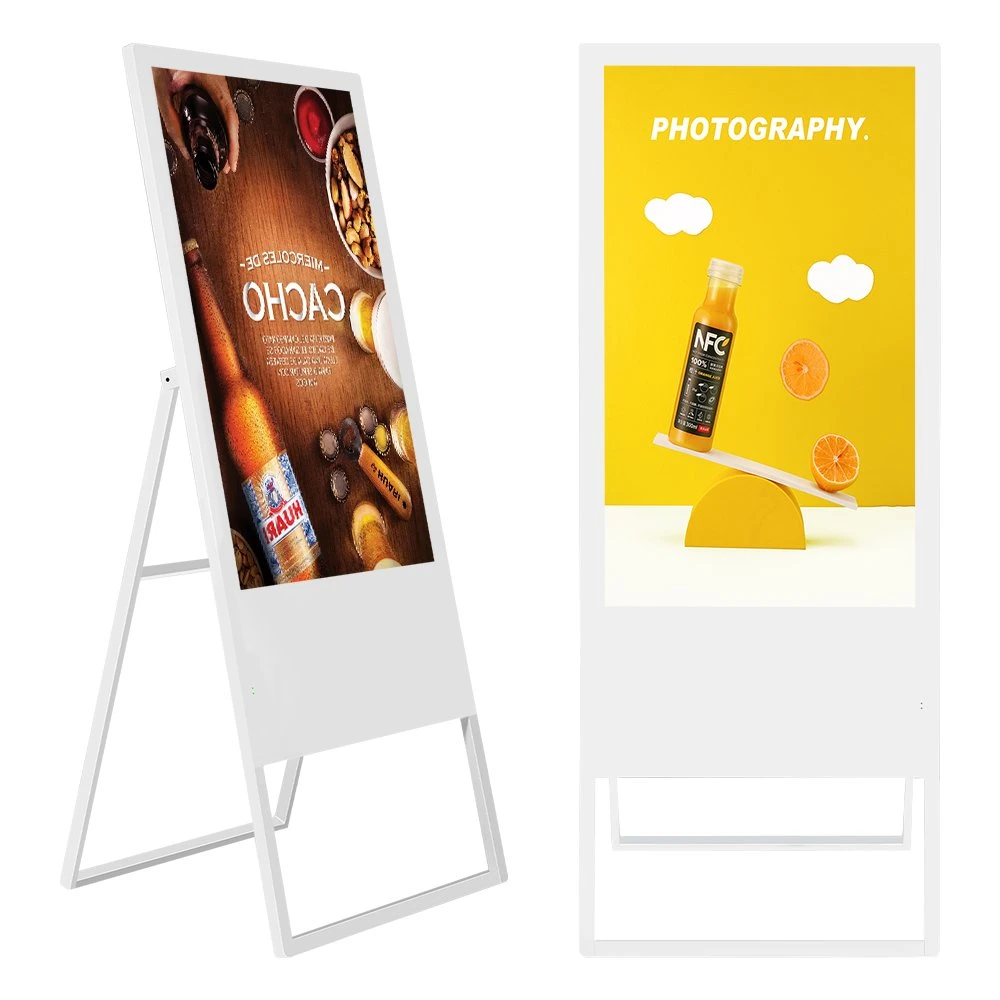 Logo Custom Printed 55 Inch Indoor Commercial Advertising Signs Shelf Portable LCD Advertising Display Screens