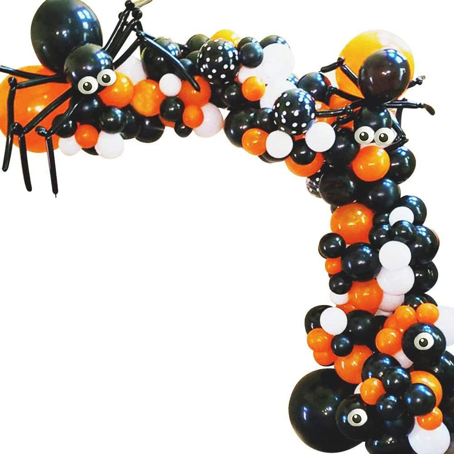 Party Halloween Latex Balloon Set Arch Garland Kit Hanging Swirls Skull Bat Foil Balloons Confetti Balloons Bat Stickers Favors Party Supplies