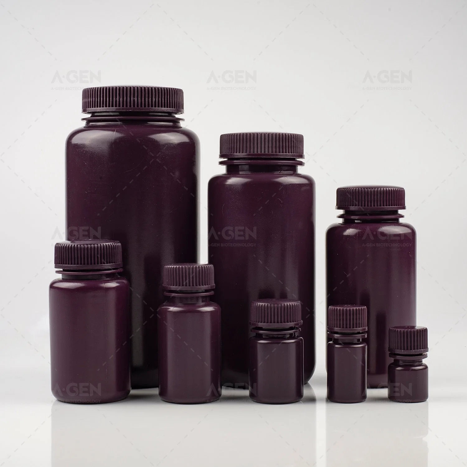 B-60-B Lab Usage 60ml HDPE Wide Mouth Amber Brown Graduated Plastic Reagent Bottle with Screw Cover