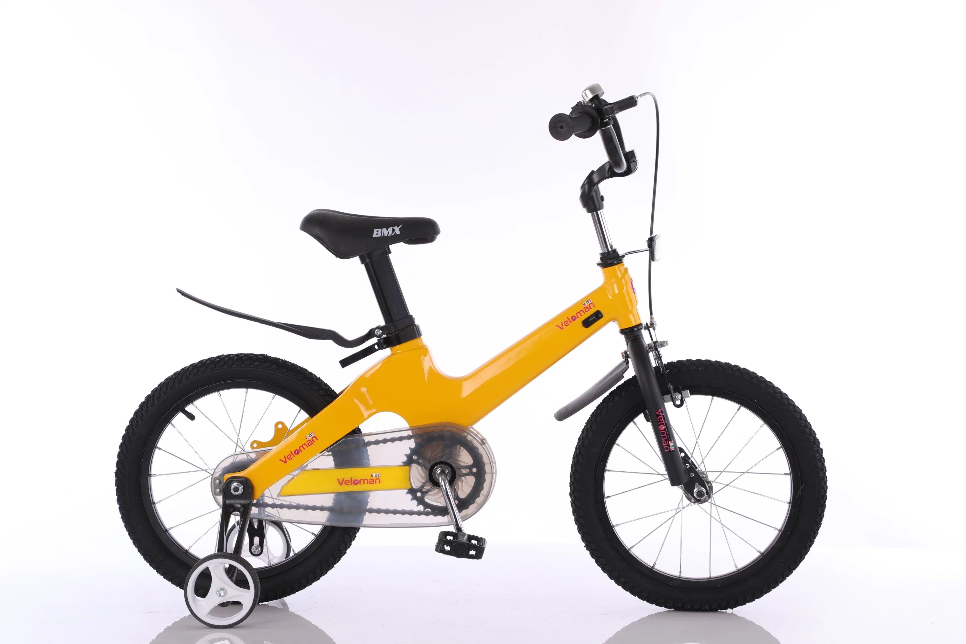 12" 14" 16" 18" Magnesium Alloy Integrated Frame Wheel Fork Children Kids Bicycle with Training Wheels Inner Brake Cable