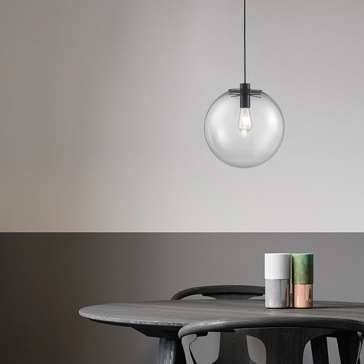 Lâmpada de vidro moderna iluminação LED de abajur cobre decoração interior Iluminação pendente
