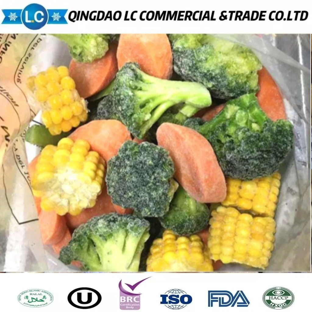 China New Season Organic Fresh IQF Mixed Vegetables Frozen Mixed Vegetables