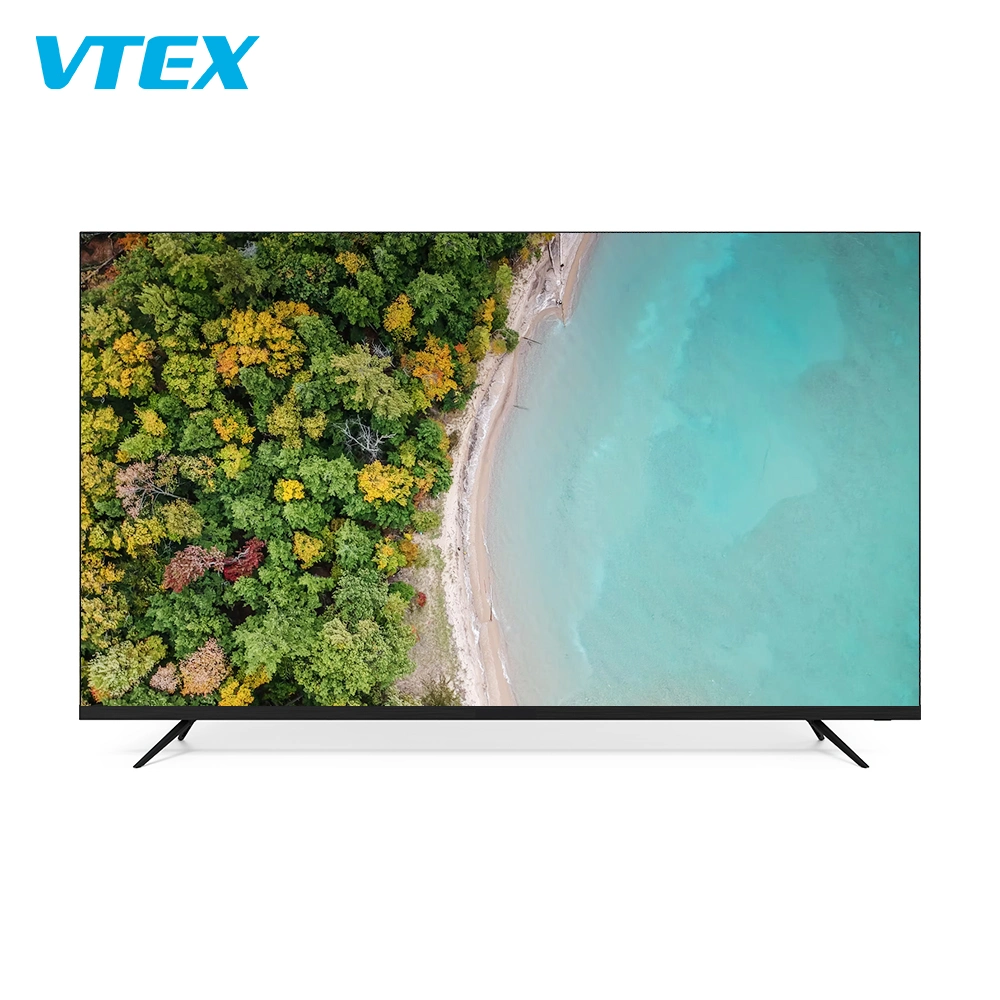 Commerce de gros Super-Slim 55pouces OEM Frameless DVBT téléviseur intelligent récepteur TV numérique DVB-T2 Isdbt DSPTA Android TV