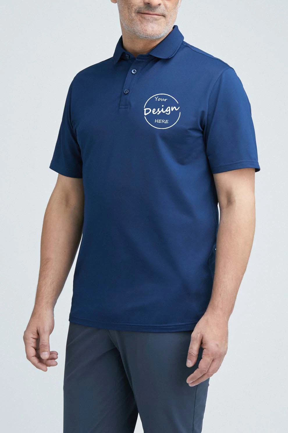 Chemise polo en polyester séchage rapide en gros brodée unie à manches courtes pour l'été, décontractée, sportive, pour le golf, pour hommes.