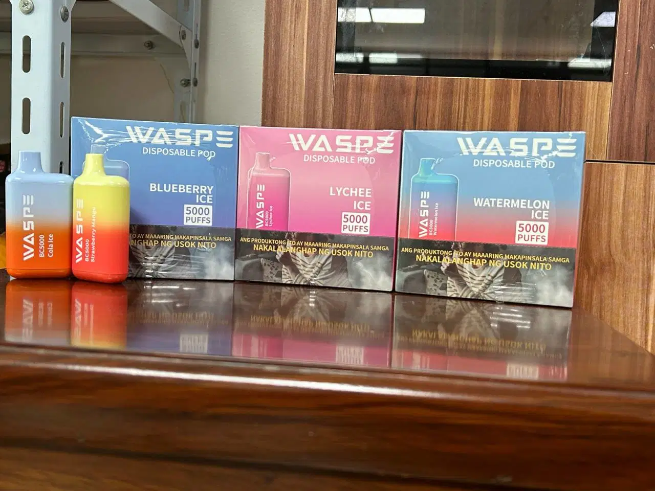 Waspe Popular 5000 E cigarrillo desechable recargable Vape OEM con bolitas de 5000