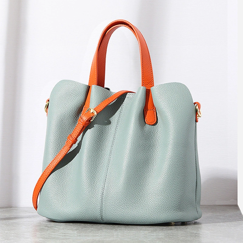 Large Capacity Genuine Leather Women's Bag Simple Shoulder Hand-Held Premium Tote Bag