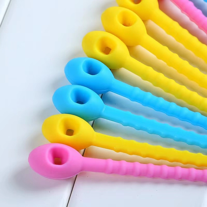 Colorful Reusable Silicone Ties Silicone Cable Ties Self-Locking Silicone Bag Fixing Twist Ring Loop