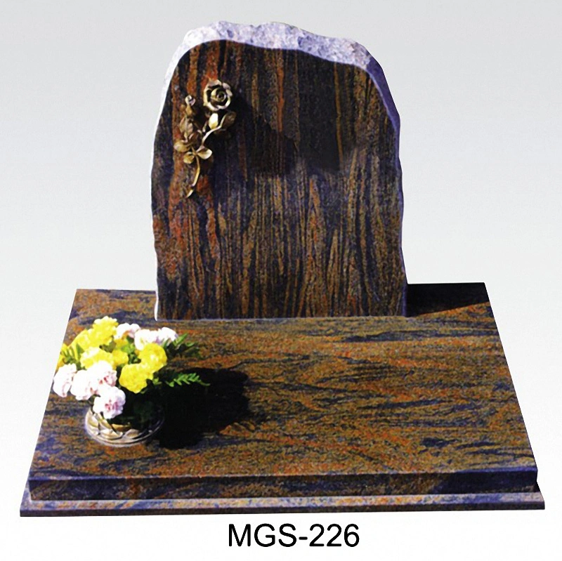 Germany High quality/High cost performance  Tombstone with Rose Etching Cemetery Headstone