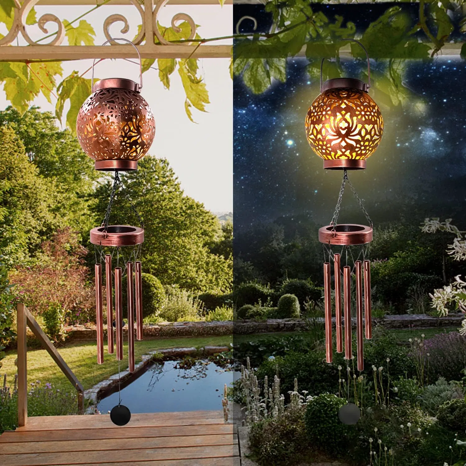 Lanterne de jardin décorative en tant que cadeau pour femmes maman grand-mère Best Carillon de vent en bronze pour le cadeau d'anniversaire de vos amis