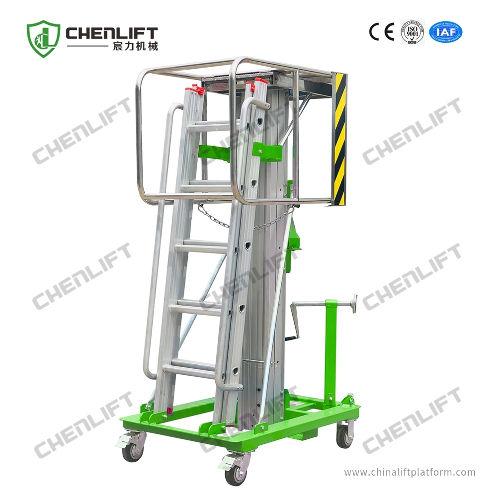 Manual Winch Elevating Lift Platform with Tilted Platform