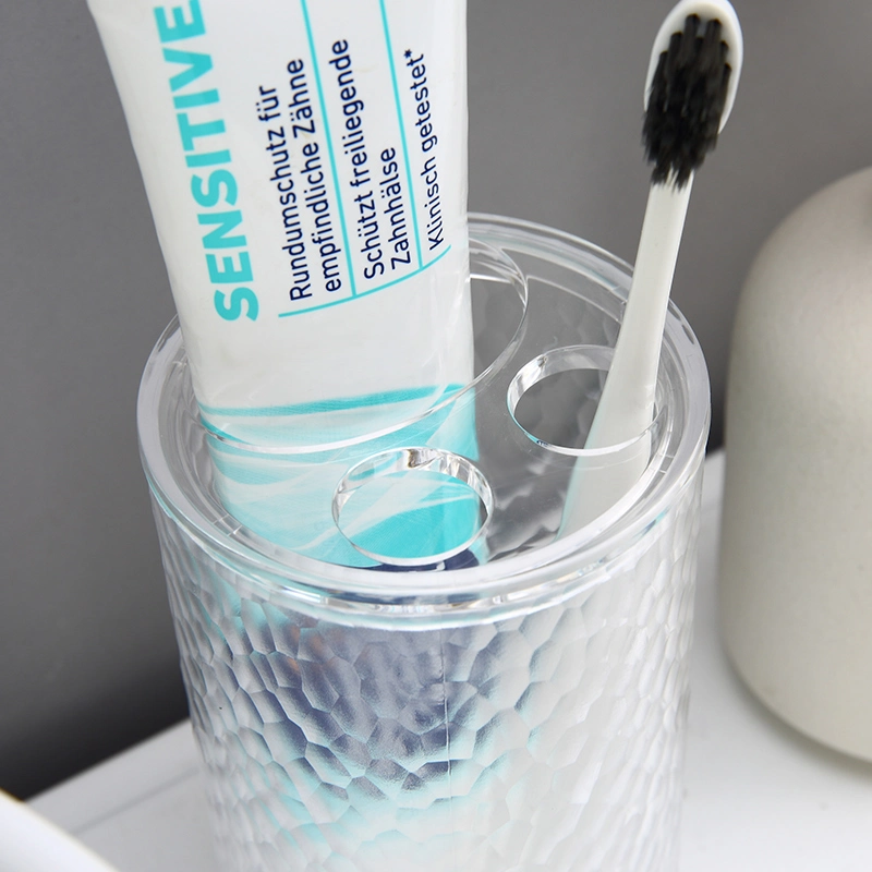 Home Hotel Bathroom Accessories Toothbrush Mug Plastic Cup with Toothbrush Holder PS Toothbrush Cups Holder Tumbler Plastic Toothbrush Holder