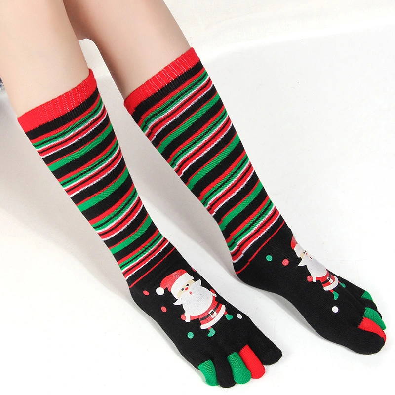 Wholesale/Supplier Women's Five Toe Socks Elastic Warm Christmas Socks