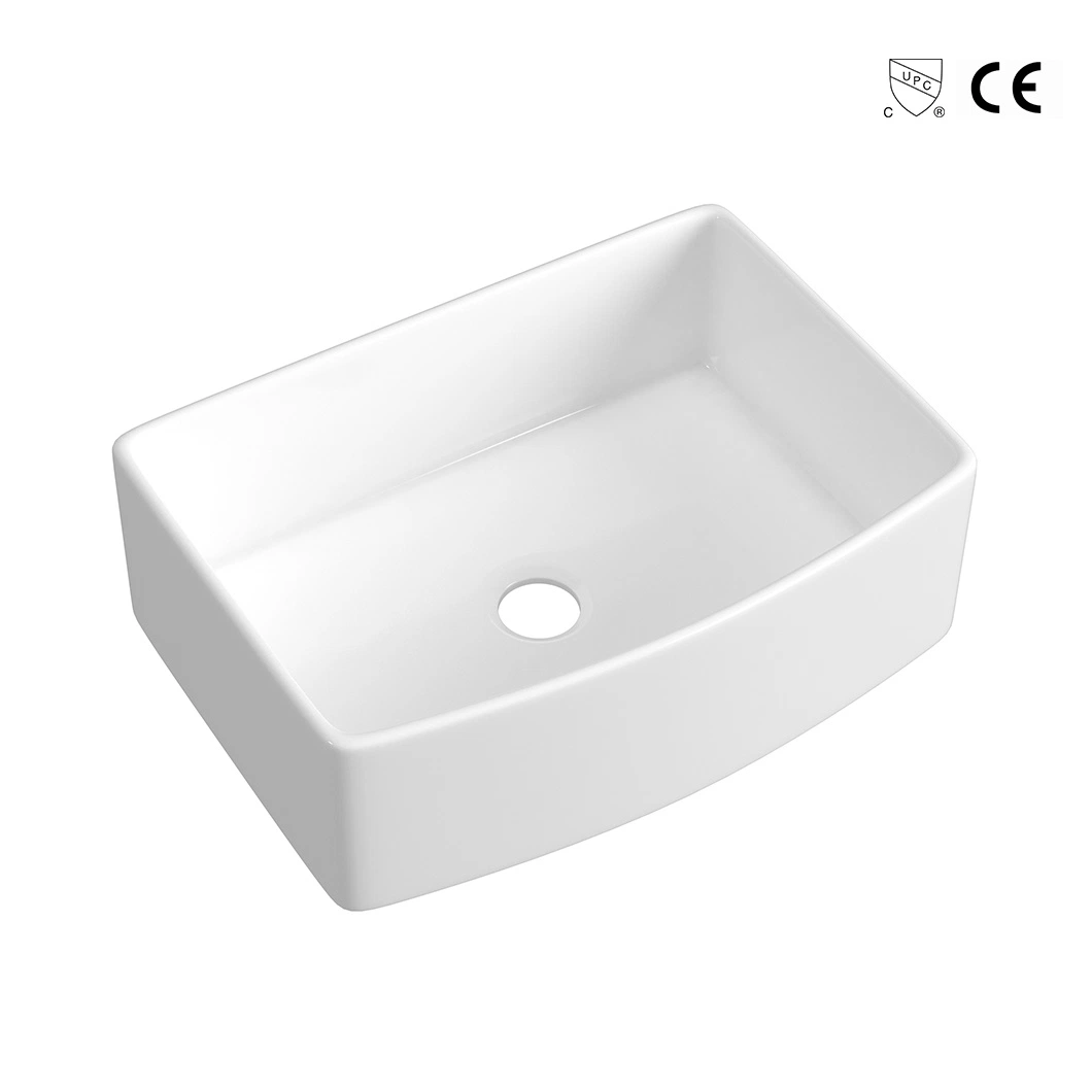 Solid Long Lasting Single Bowl One-Time-Fired Nano Glaze Kitchen Sink with Drain Board