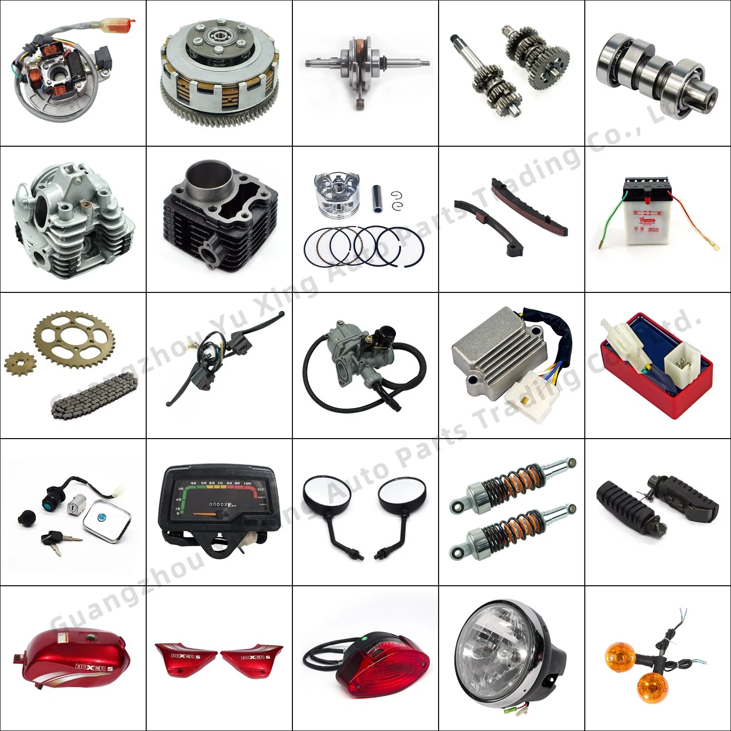 Motorcycle Spare Part Cylinder Head/Speedometer/Carburetor/Camshaft/Clutch/Chain and Sprocket/Headlight/Motorcycle Engine Parts