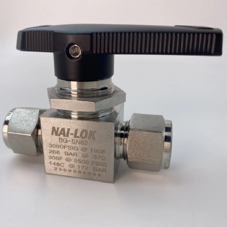 Swagelok Type Stainless Steel 316 Two Way Instrument Panel Mounted Metric 8mm 1/2 Od Ball Valve