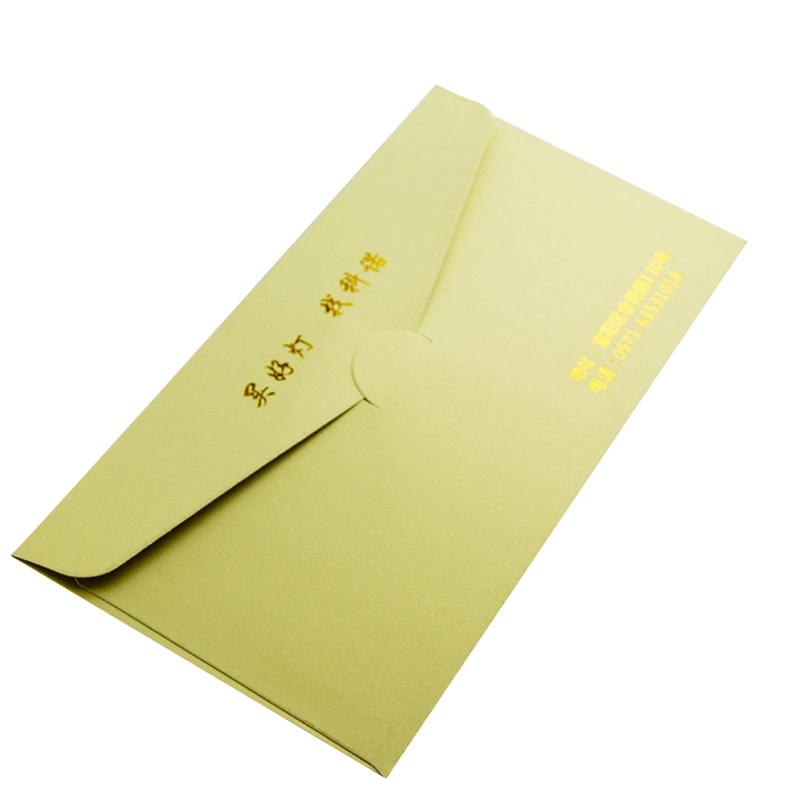 Gold Stamp Logo Shiny Yellow Printing Color Membership VIP Paper Envelope Thank You Card