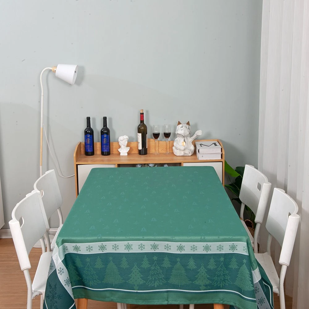 Water Proof Yarn Dyed Polyester Jacquard Tablecloth for Christmas