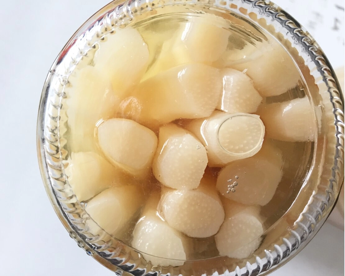 Fresh Canned White Asparagus in Glass Jar